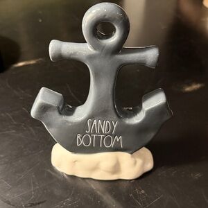 New- no original box Rae Dunn Gray Anchor Sandy Bottom ceramic decoration.